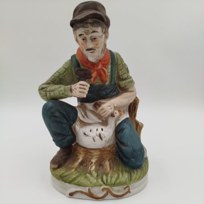 Статуэтка "Старик с гусём", фарфор, бисквит, роспись, Европа, 1980-1990 гг.