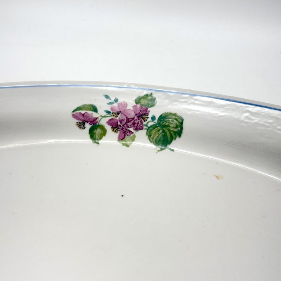 Набор из 2-х сервировочный блюд овальной формы с цветочным декором, фарфор, деколь, Дулевский фарфоровый завод (Дулёво), СССР, 1958 г.