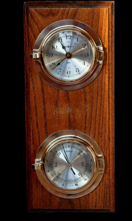Часы корабельные с барометром, Howard Miller Clock Company