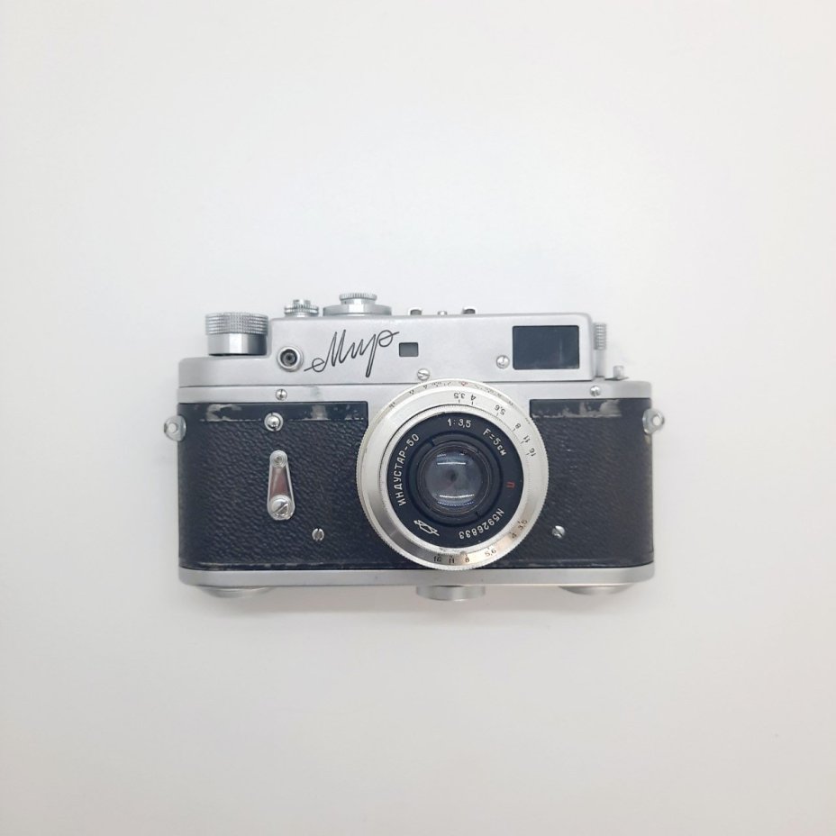Фотоаппарат "Мир" с объективом "Индустар-50" в оригинальном кофре, Красногорский механический завод (КМЗ)