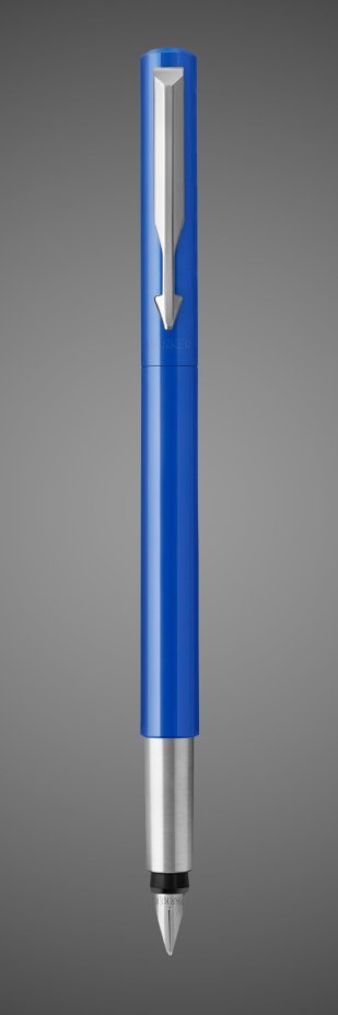 Перьевая ручка Parker Vector Standard F01, цвет: Blue, Металлы: латунь, пластик, хром