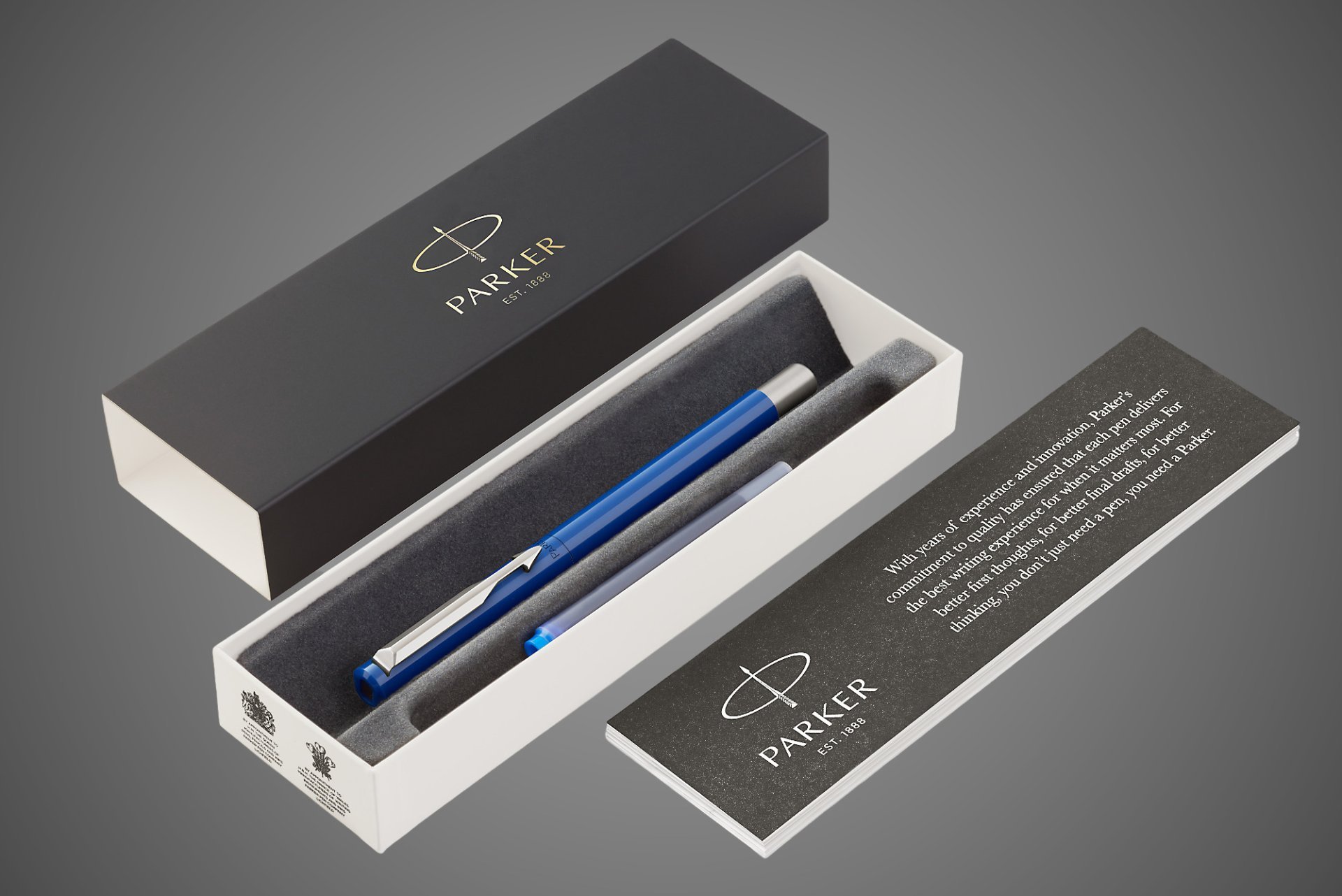 Перьевая ручка Parker Vector Standard F01, цвет: Blue, Металлы: латунь, пластик, хром