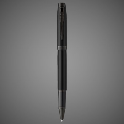 Ручка-роллер Parker IM Achromatic, Black BT, стержень: F, цвет чернил: black, в подарочной упаковке., Лаки и смолы: лак, латунь
