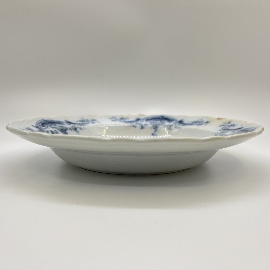 Тарелка суповая c флористическим декором, фаянс, деколь, Villeroy & Boch, Германия, 1874-1909 гг.