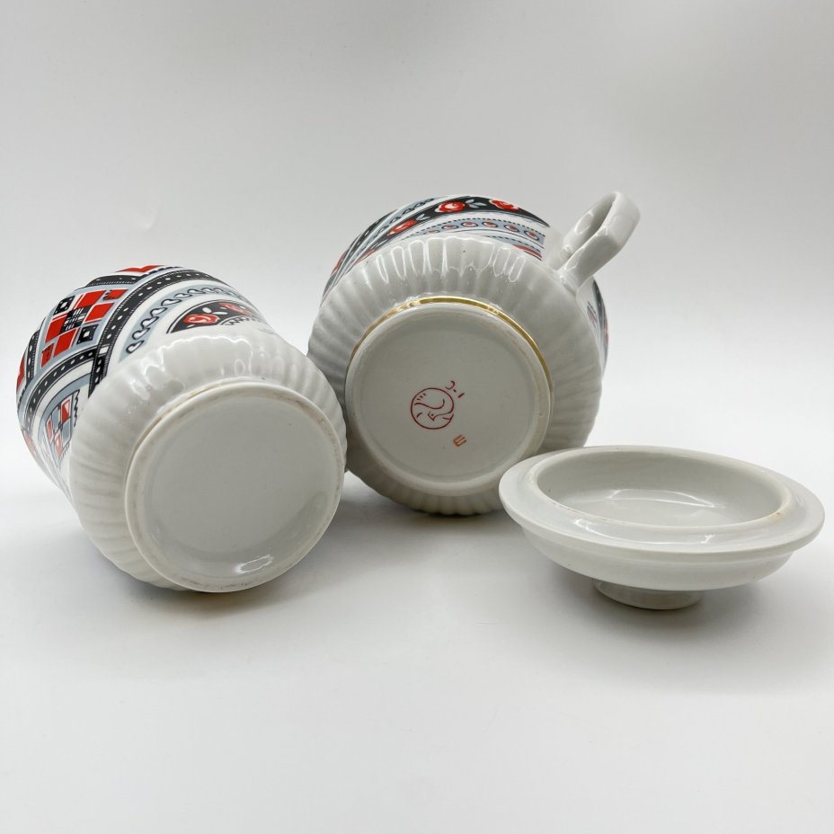 Сервиз чайный на 6 персон (17 предметов), фарфор, крытье, золочение, Тернопольский фарфоровый завод, СССР, 1975-1991 гг.