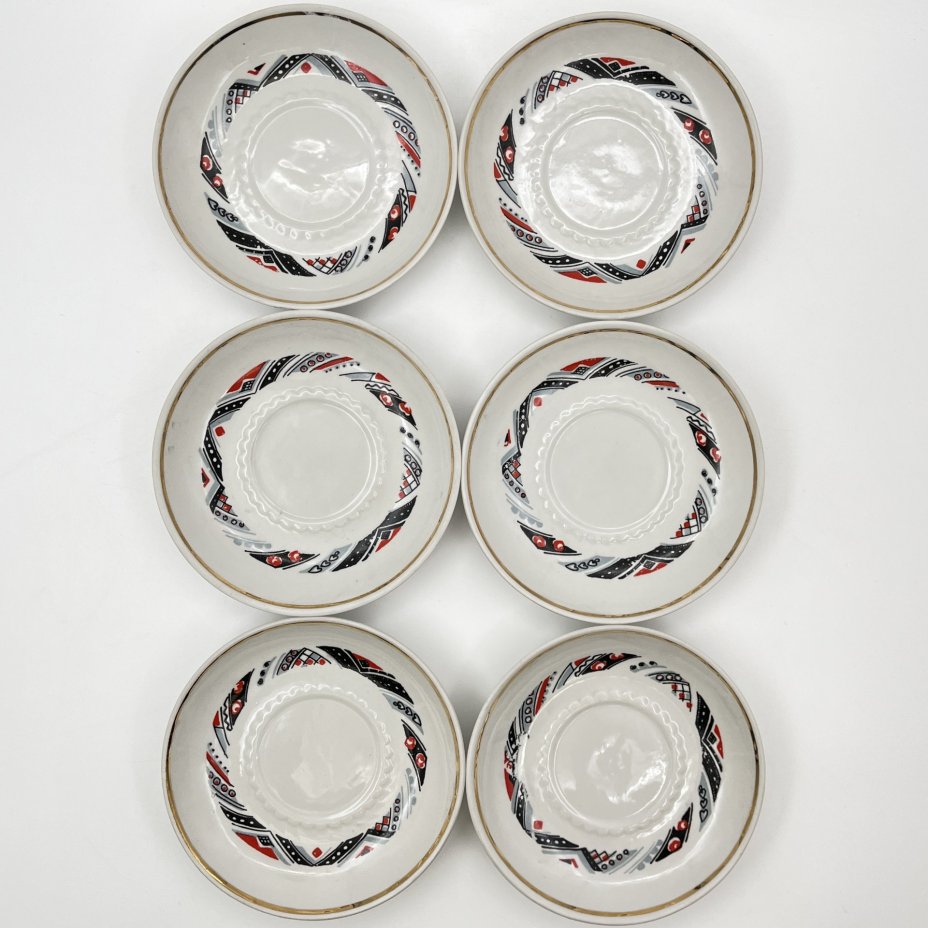 Сервиз чайный на 6 персон (17 предметов), фарфор, крытье, золочение, Тернопольский фарфоровый завод, СССР, 1975-1991 гг.