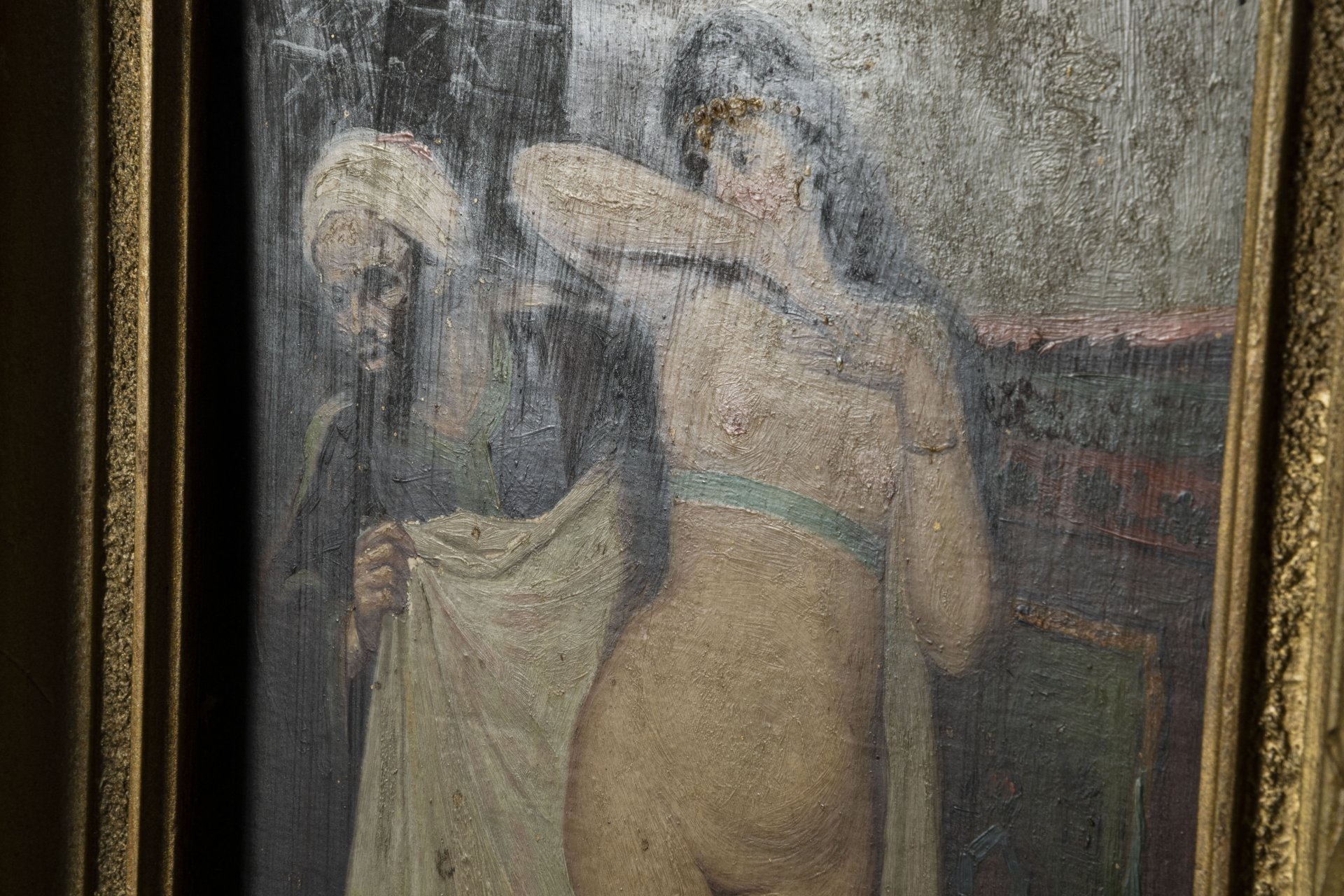 Картина "Невольница" (по оригиналу Ф.Фабби), картон, масло, в раме
