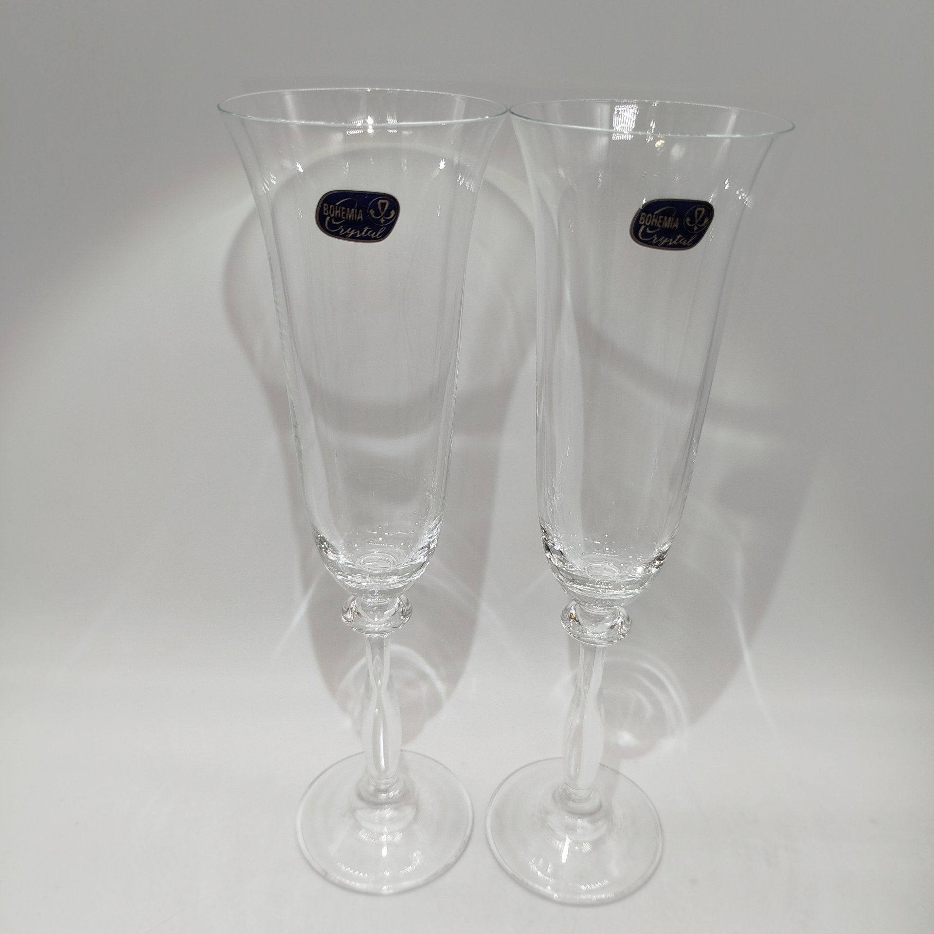 Набор бокалов тет-а-тет для шампанского в форме флейты, Bohemia Crystal (Bohemia Glass)