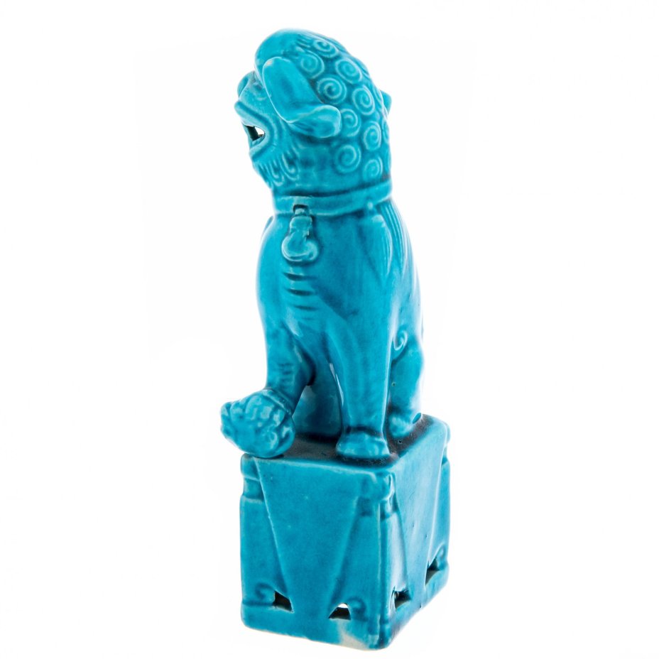 Статуэтка "Собака Фу", фарфор, голубая глазурь, Китай, 1950-1980 гг., Китай