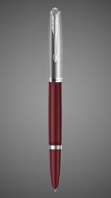 Перьевая ручка Parker 51 CORE BURGUNDY CT, перо: F, цвет чернил: black/blue, в подарочной упаковке., Металлы: нержавеющая сталь, палладий, пластик