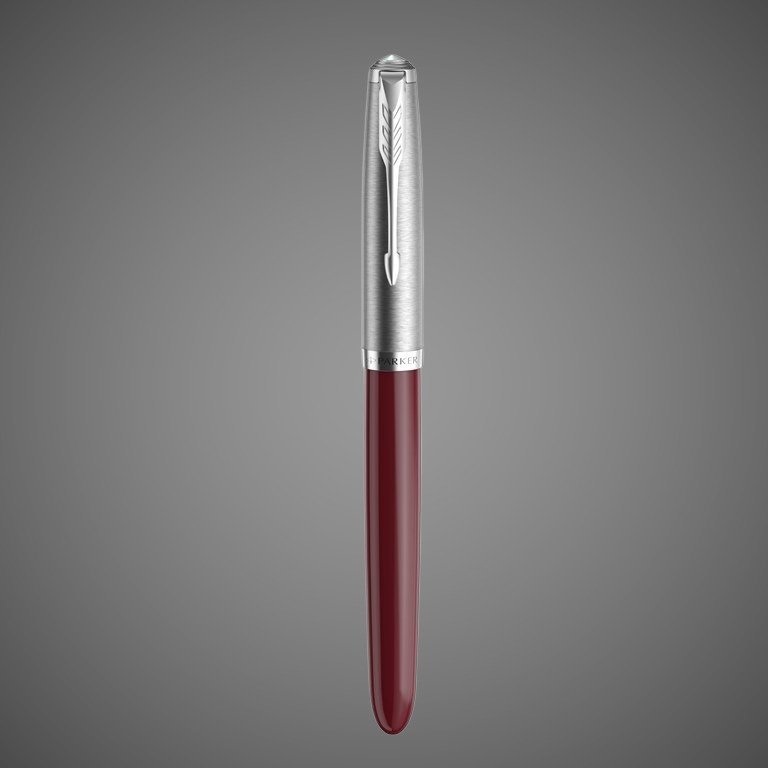 Перьевая ручка Parker 51 CORE BURGUNDY CT, перо: F, цвет чернил: black/blue, в подарочной упаковке., Металлы: нержавеющая сталь, палладий, пластик