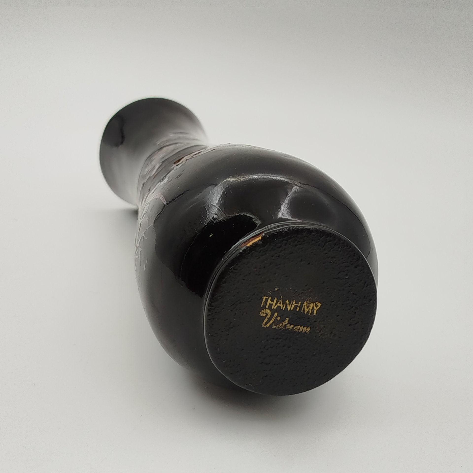 Ваза с растительным декором в восточном стиле, папье-маше, лак, перламутр, Вьетнам, 1970-1990 гг.