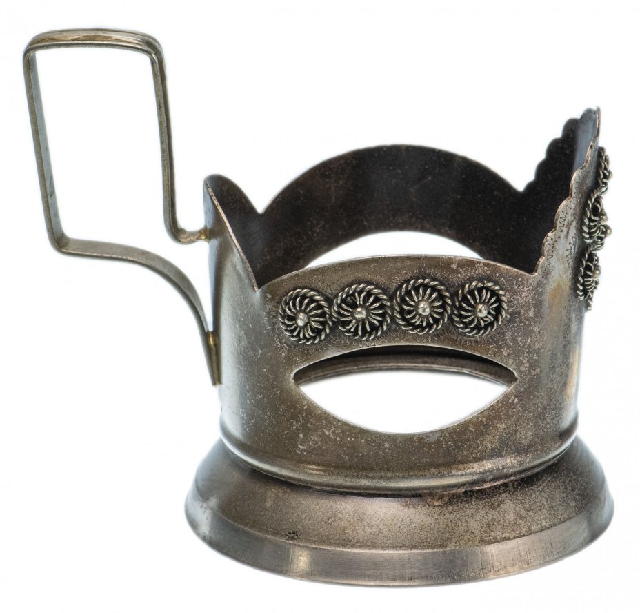 Подстаканник "Бусины малые", мельхиор, литье, СССР, 1970-1980 гг.