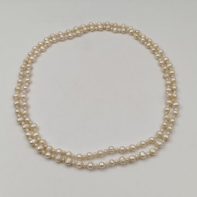 Бусы винтажные с чередующимися маленькими и большими бусинами, жемчуг, СССР, 1970-1990 гг.