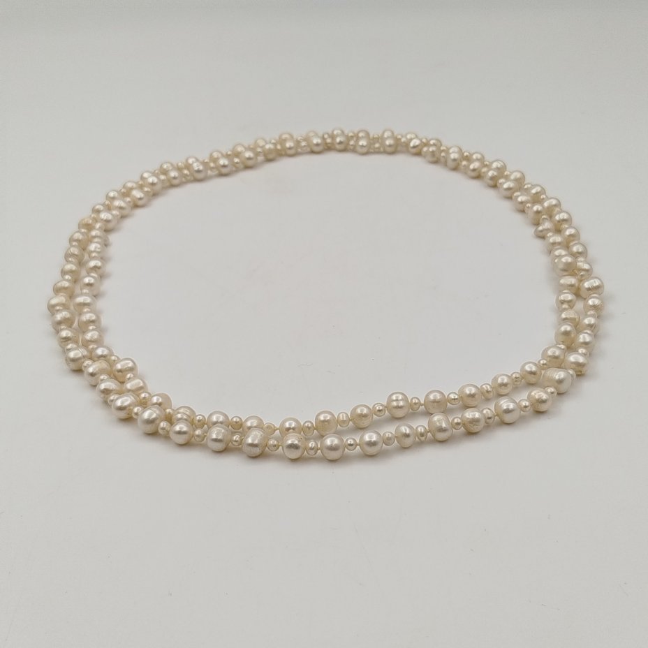 Бусы винтажные с чередующимися маленькими и большими бусинами, жемчуг