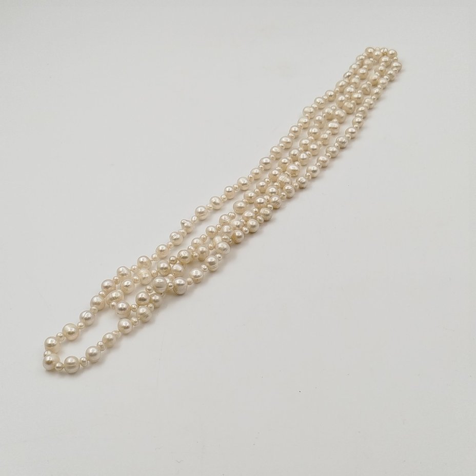 Бусы винтажные с чередующимися маленькими и большими бусинами, жемчуг