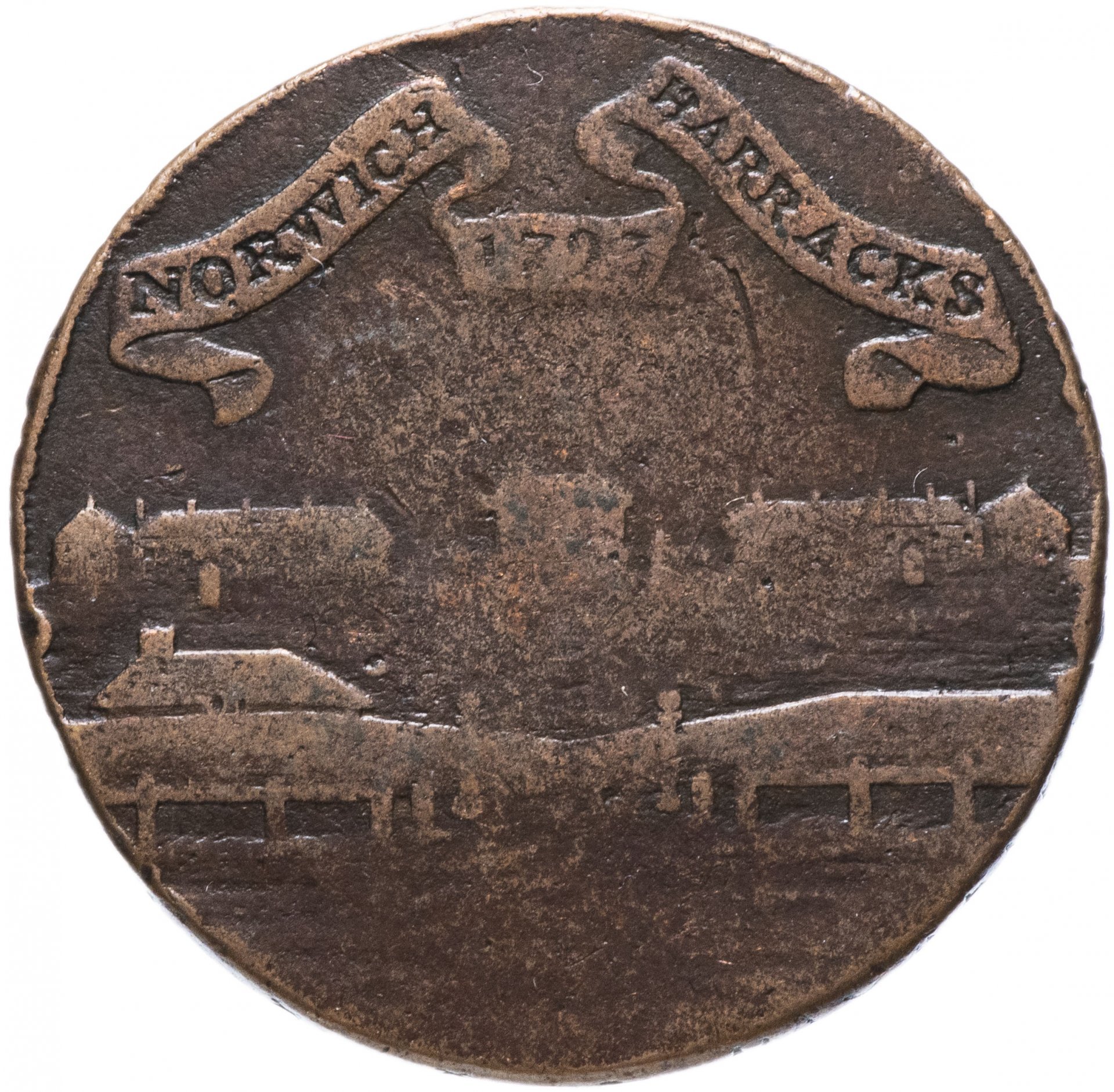 Великобритания 1/2 пенни (Half Penny) 1793 Норвич. Казармы Норвича