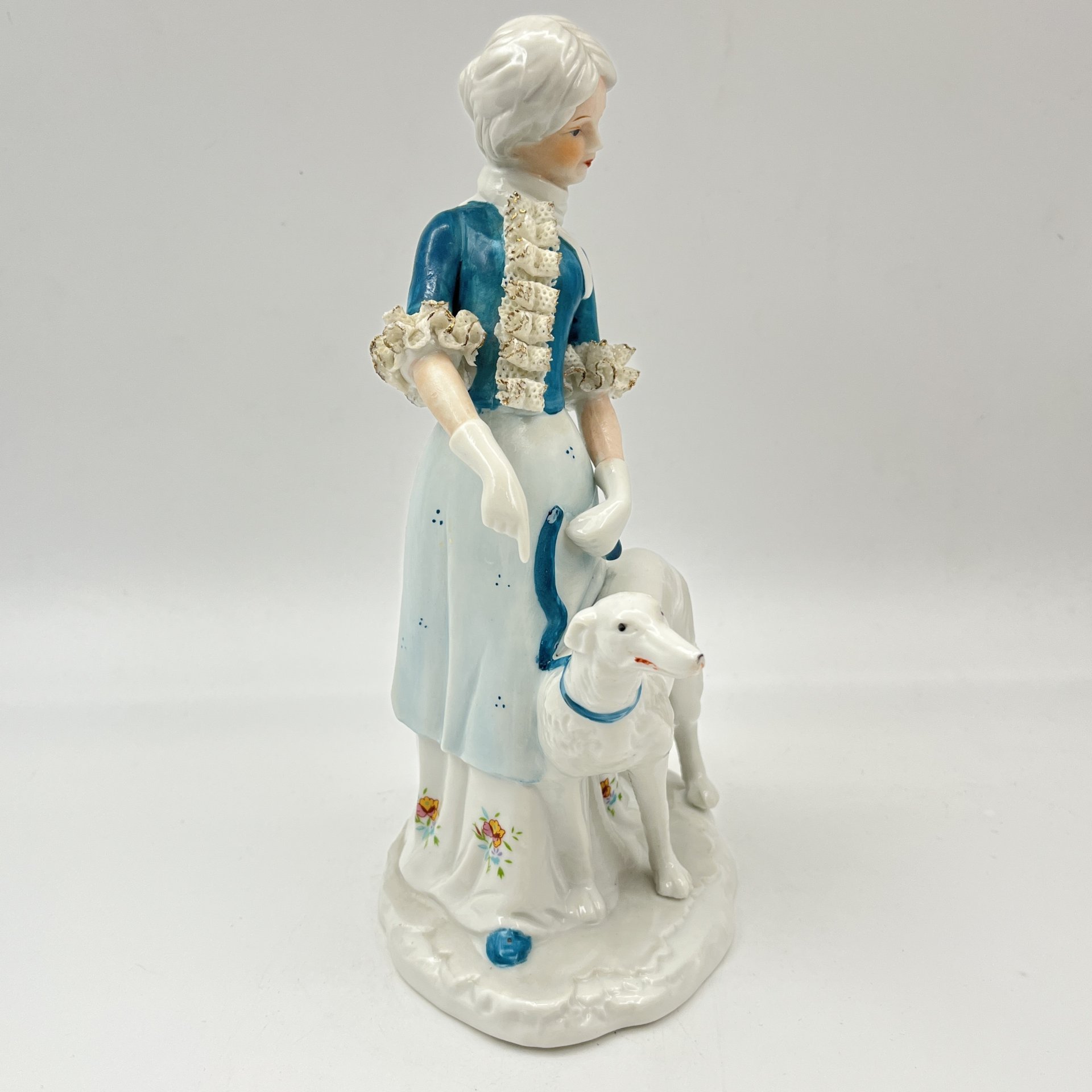 Статуэтка "Девушка с борзой", фарфор, роспись, Германия, 1950-1980 гг.