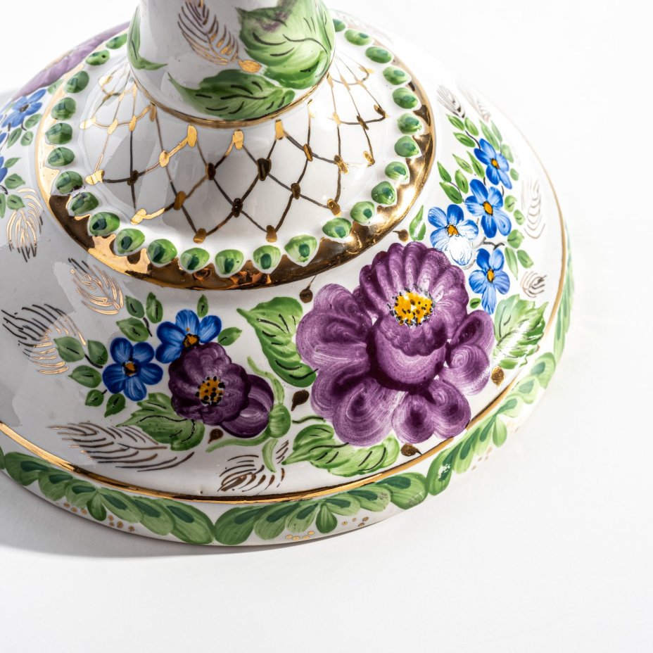 Подсвечник архиерейский на две свечи (дикирий), фарфор, роспись, золочение, Россия, 1995-2015 гг.