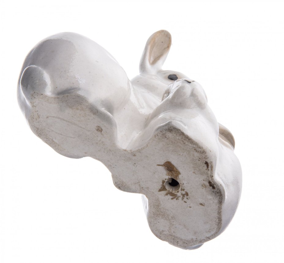 Статуэтка "Зайцы", фарфор, роспись, артель "Прогресс", СССР, 1950-1970 гг.
