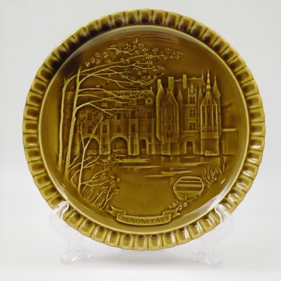 Декоративная тарелка из серии "Замки Франции"  (Chenonceaux), Gien, керамика, глазурь, Франция, 1960-1971 гг.