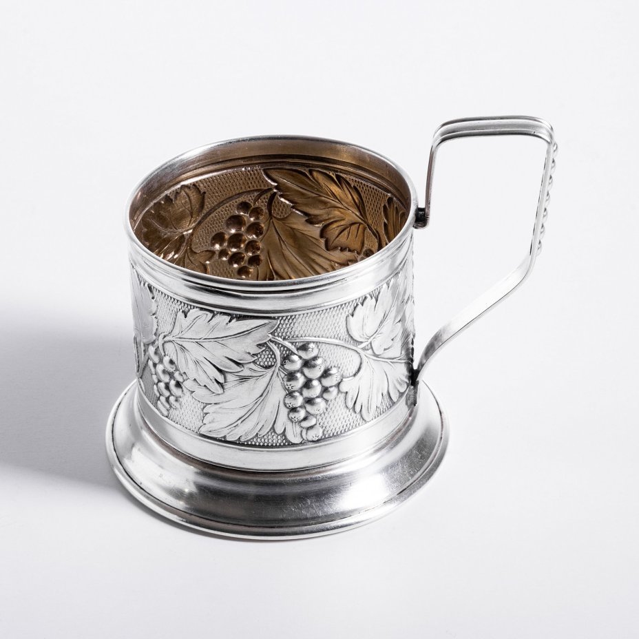 Подстаканник "Виноградная лоза", серебро 875 пр., артель «Красный кустарь», СССР, 1930-1955 гг.