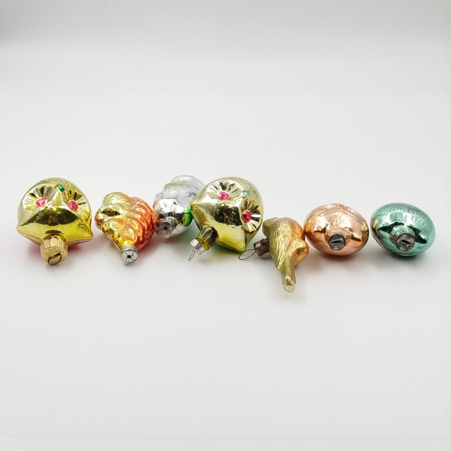 Набор елочных игрушек в подборе (белка, птичка, совы), 7 шт.