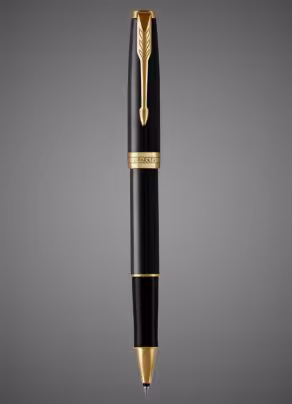 Ручка-роллер Parker Sonnet Black Lacquer GT, стержень: F, цвет чернил: black, в подарочной упаковке