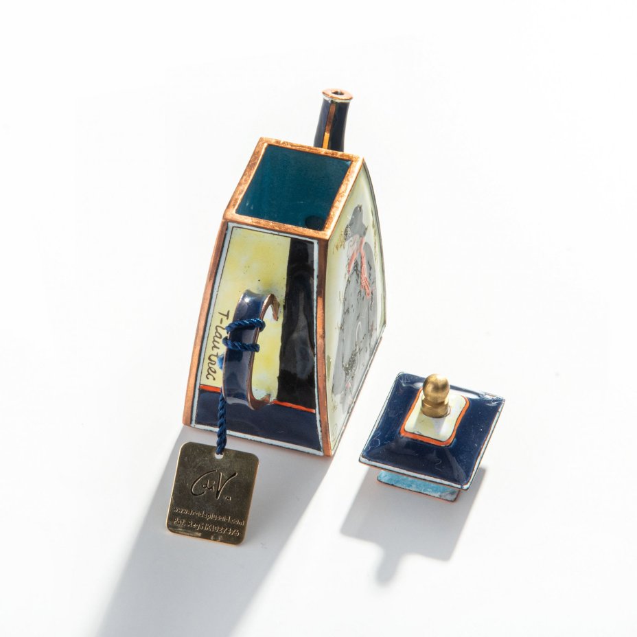Чайник миниатюрный "Тулуз-Лотрек", Медь, горячая эмаль, роспись, Англия, 2000-2015 гг.