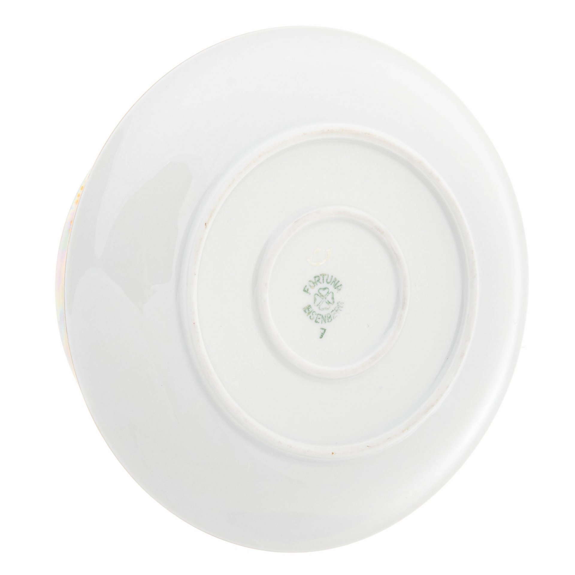 Сервиз чайный "Мадонна" на 9 персон (69 предметов), фарфор, деколь, люстр, золочение, фабрика "Fortuna Eisenberg", ГДР, 1960-1980 гг.