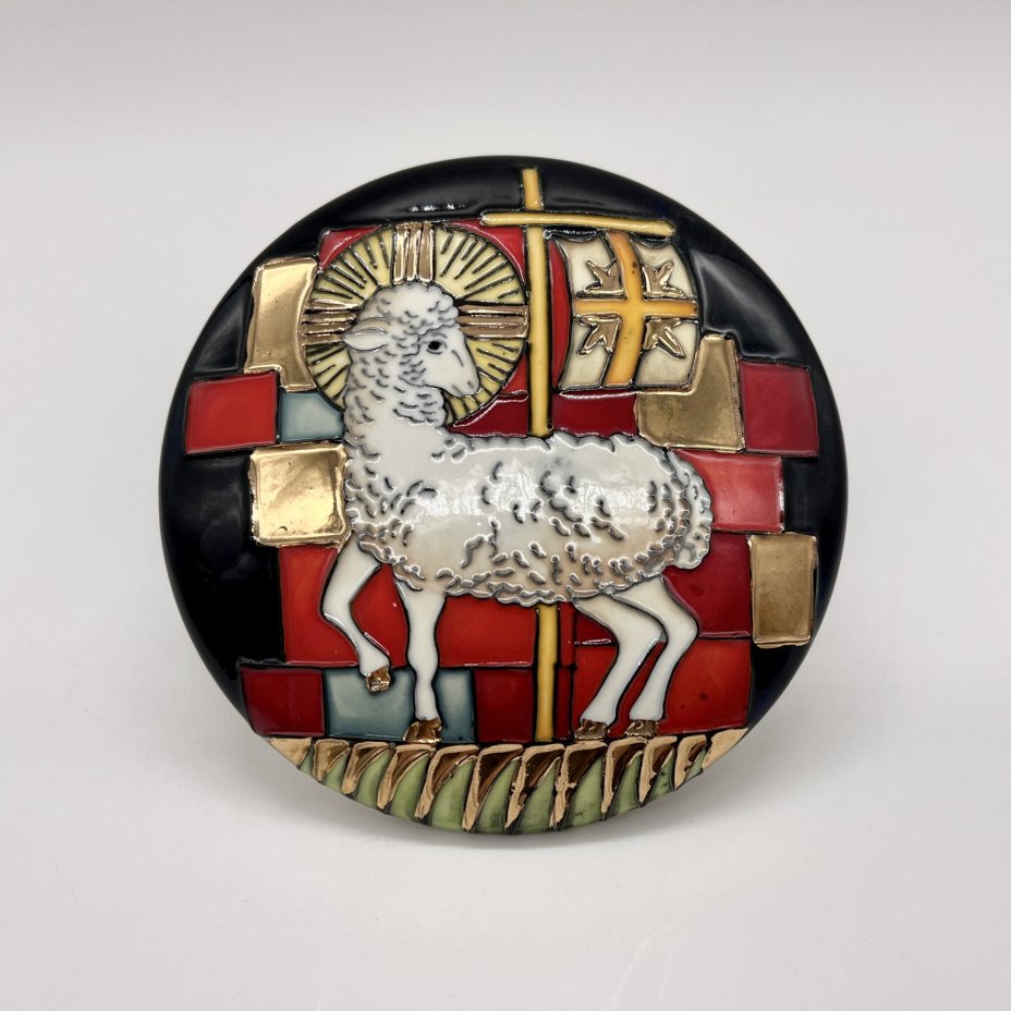 Шкатулка "Агнец Божий" (без оригинальной коробки), фарфор, Pavone, Италия, 2024 г.