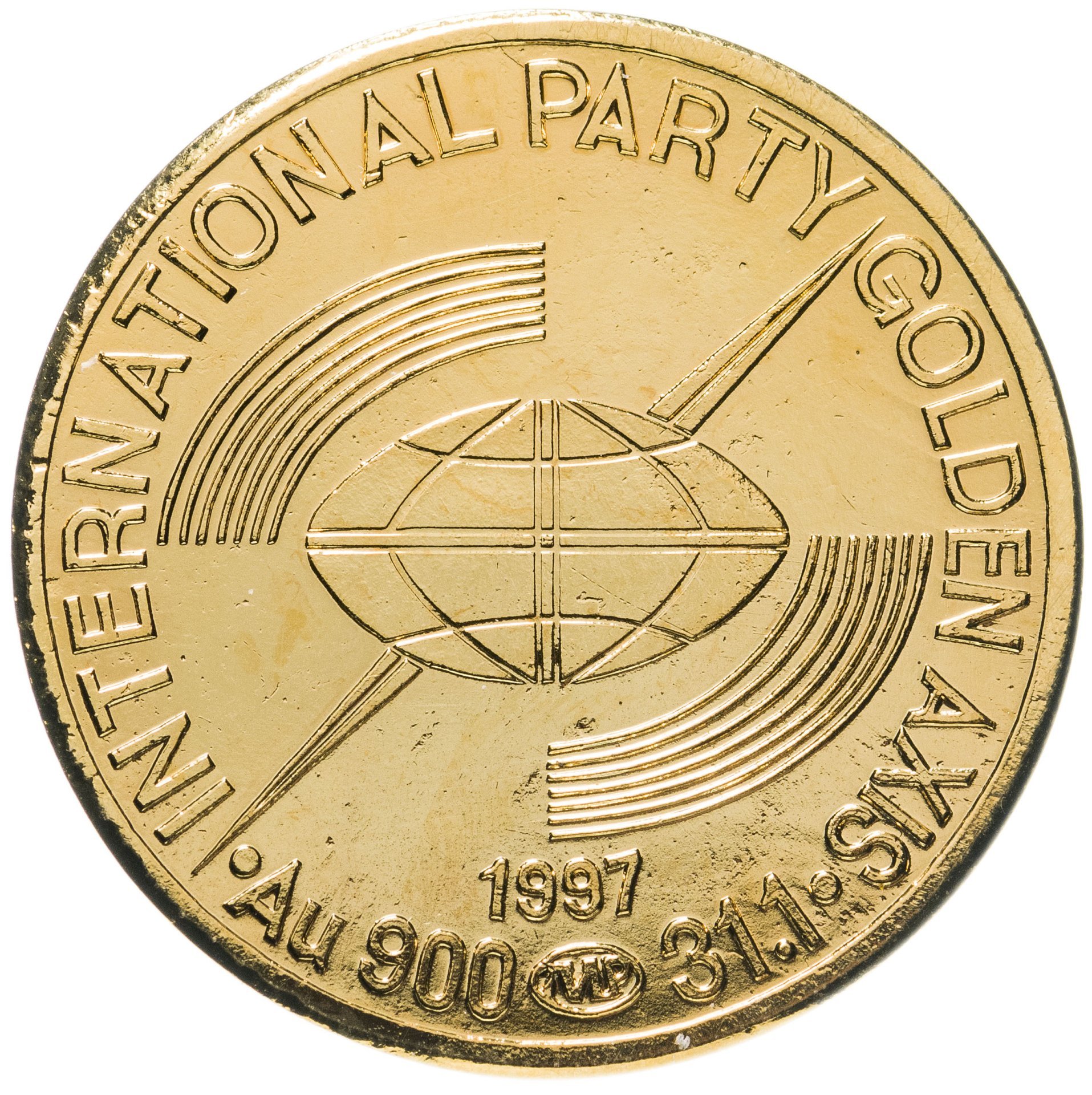 Памятная медаль "Владимир Меркулов, International party golden axis", 1997 г.