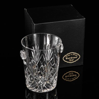 Ведро для льда и шампанского, в коробке, с сертификатом, Etzel Cristal de Lorraine, хрусталь, алмазная грань, Франция, 1950-1980 гг.