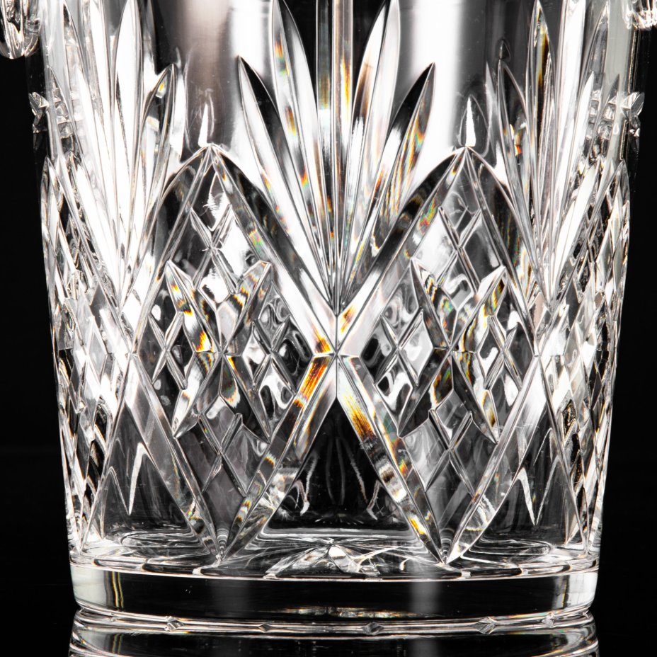 Ведро для льда и шампанского, в коробке, с сертификатом, Etzel Cristal de Lorraine, хрусталь, алмазная грань, Франция, 1950-1980 гг.