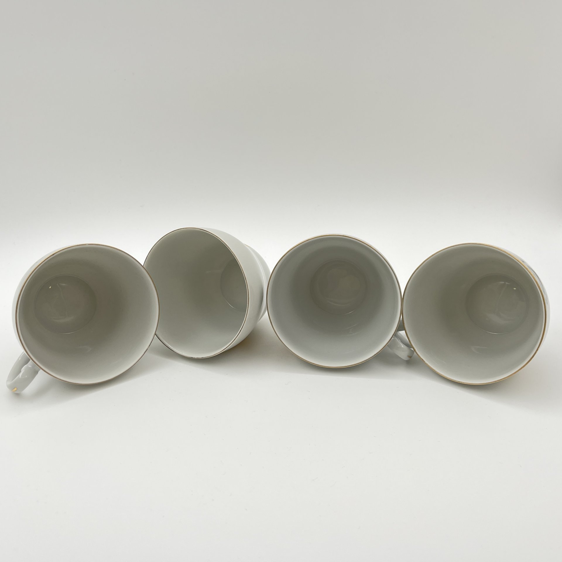 Набор чайно-кофейный с цветочным декором на 4 персоны, фарфор, деколь, золочение, Wloclawek (Влоцлавская фаянсовая фабрика), Польша, 1960-1980 гг.