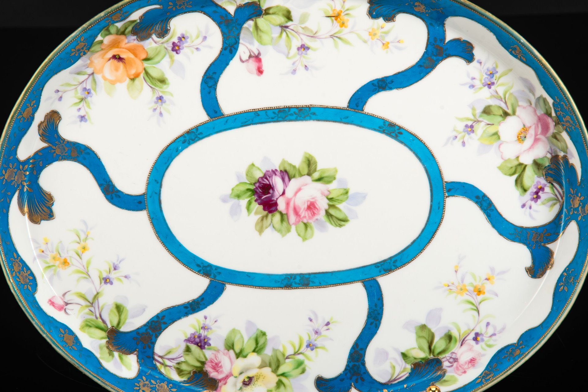 Блюдо (поднос) овальной формы с цветочным декором, Noritake