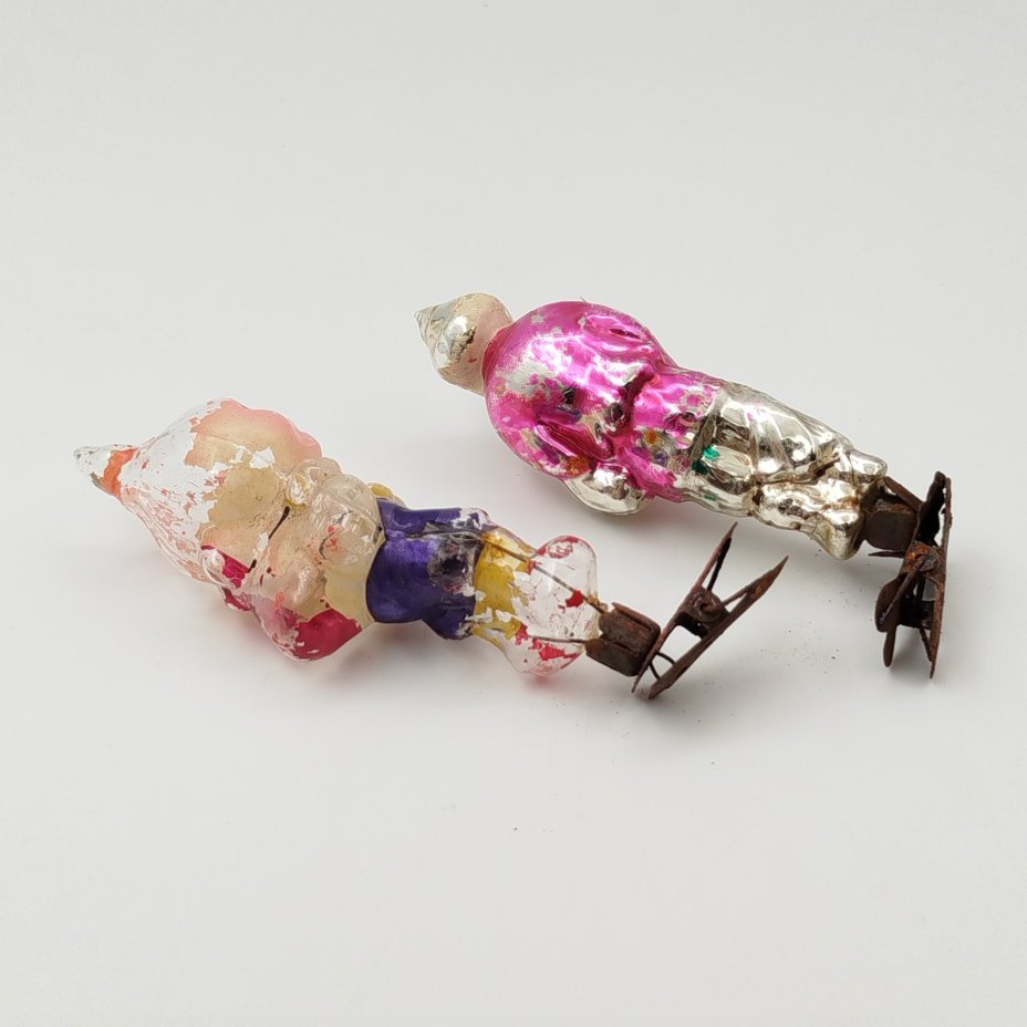 Набор винтажных ёлочных игрушек "Старик с неводом" из "Сказки о золотой рыбке" и "Чиполлино"