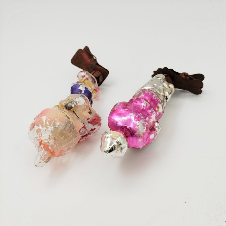 Набор винтажных ёлочных игрушек "Старик с неводом" из "Сказки о золотой рыбке" и "Чиполлино"