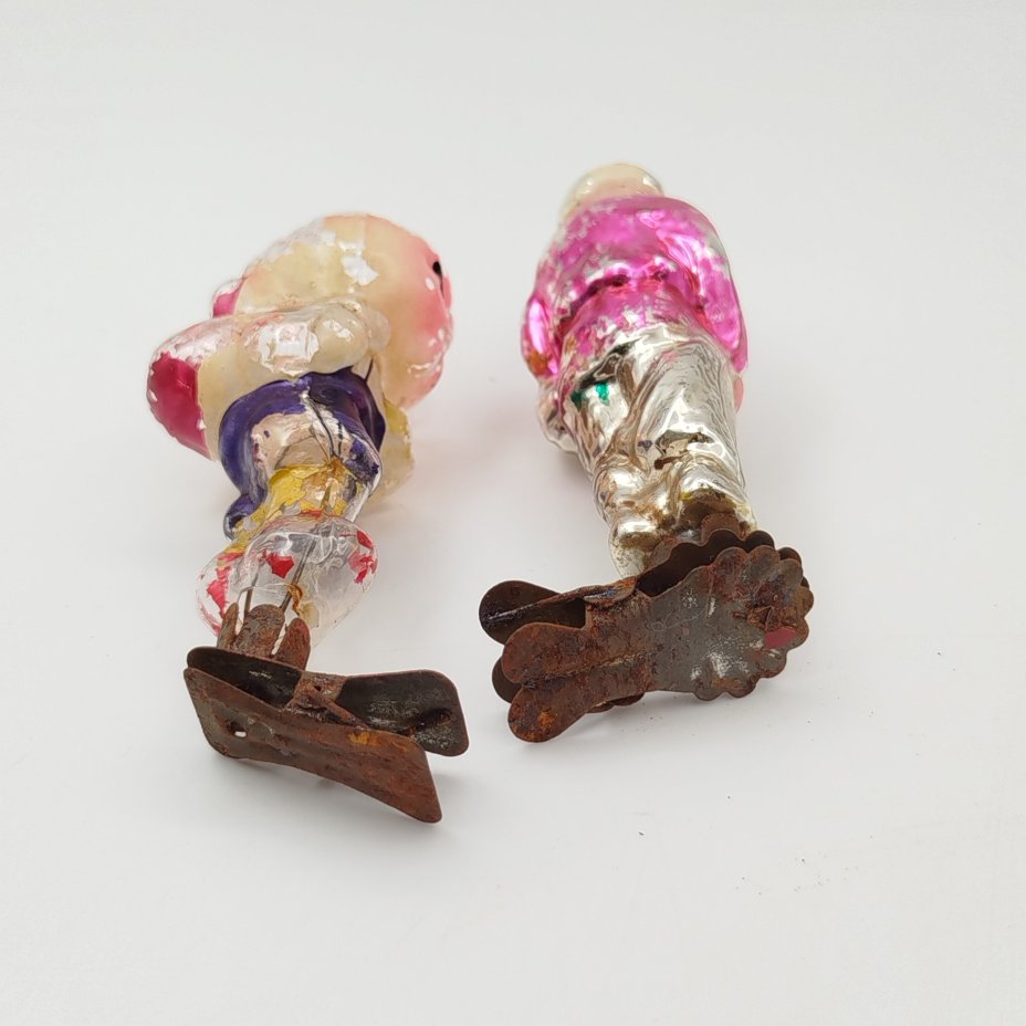 Набор винтажных ёлочных игрушек "Старик с неводом" из "Сказки о золотой рыбке" и "Чиполлино"