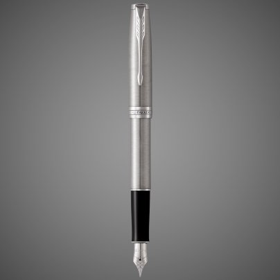 Перьевая ручка Parker Sonnet , Stainless Steel CT, перо: F, цвет чернил: black, в подарочной упаковке, Металлы: латунь, нержавеющая сталь, палладий