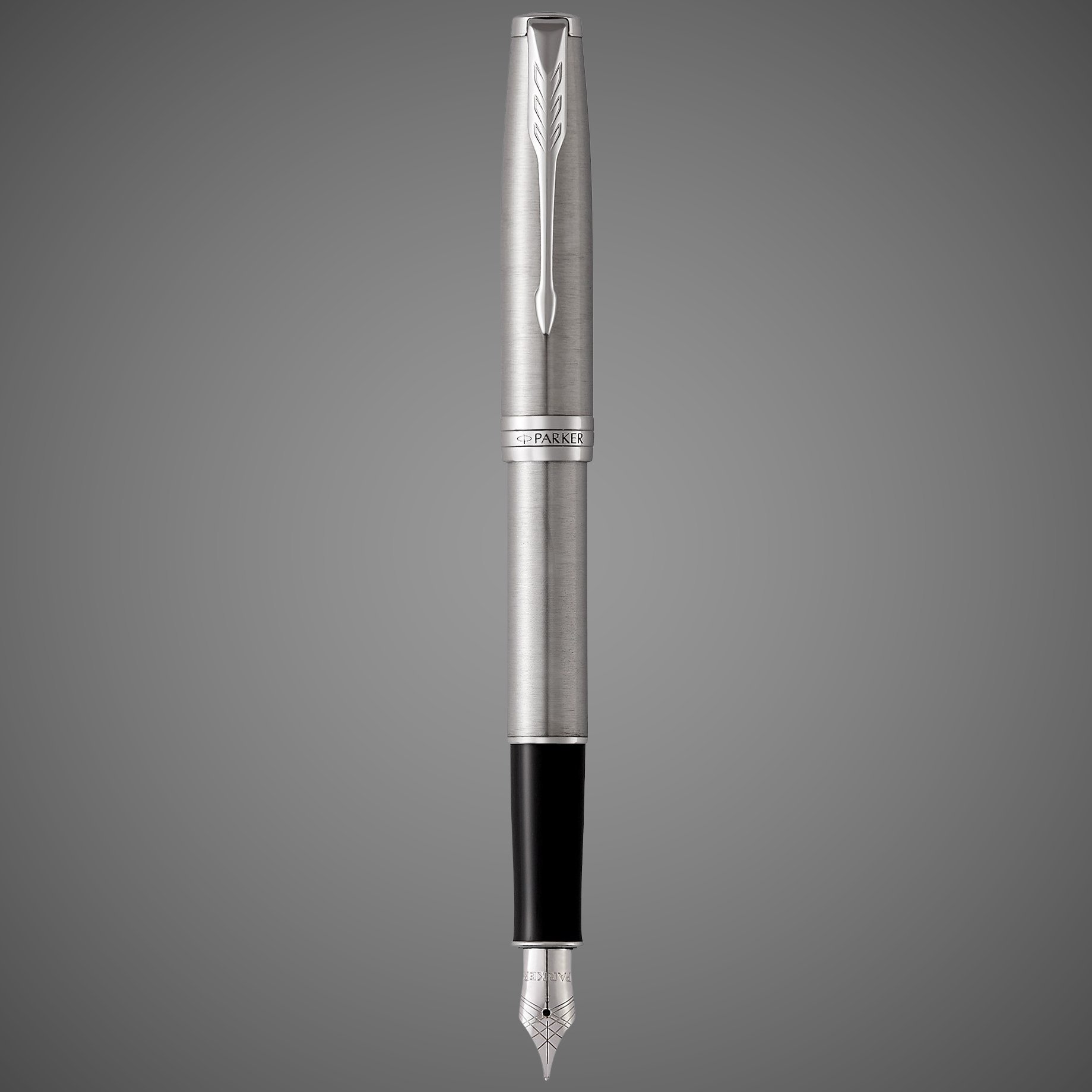 Перьевая ручка Parker Sonnet , Stainless Steel CT, перо: F, цвет чернил: black, в подарочной упаковке, Металлы: латунь, нержавеющая сталь, палладий