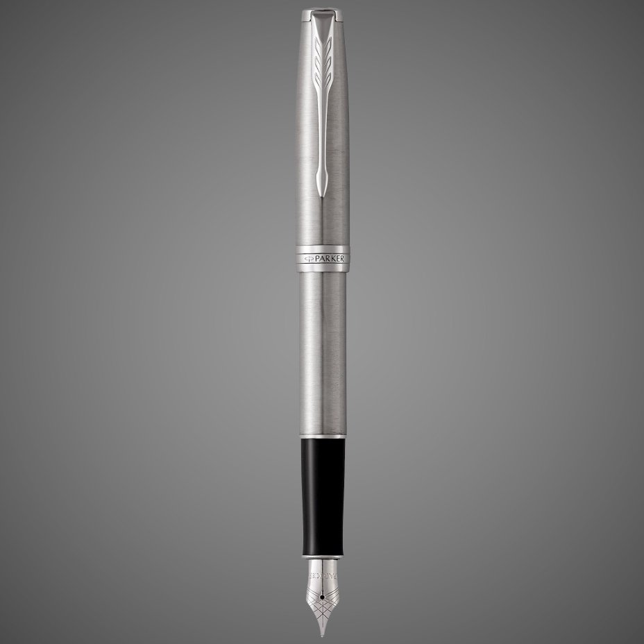 Перьевая ручка Parker Sonnet , Stainless Steel CT, перо: F, цвет чернил: black, в подарочной упаковке, Металлы: латунь, нержавеющая сталь, палладий