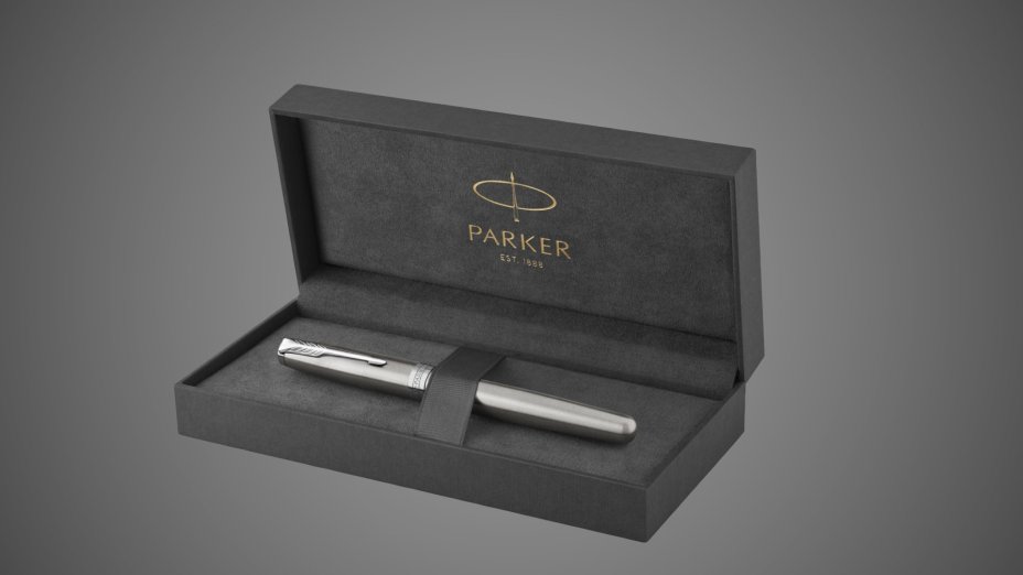 Перьевая ручка Parker Sonnet , Stainless Steel CT, перо: F, цвет чернил: black, в подарочной упаковке, Металлы: латунь, нержавеющая сталь, палладий