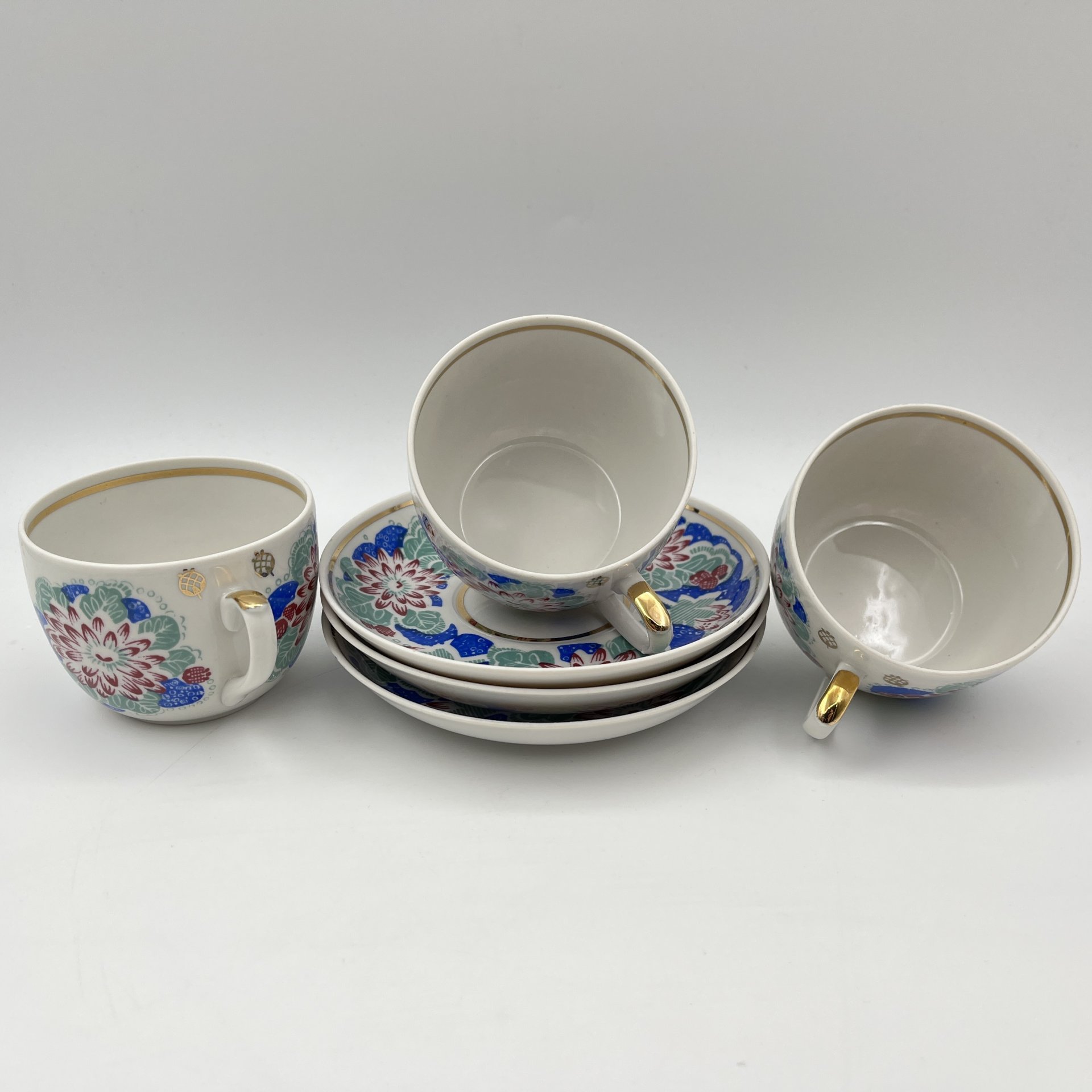 Набор чайных пар "Георгины" на 3 персоны