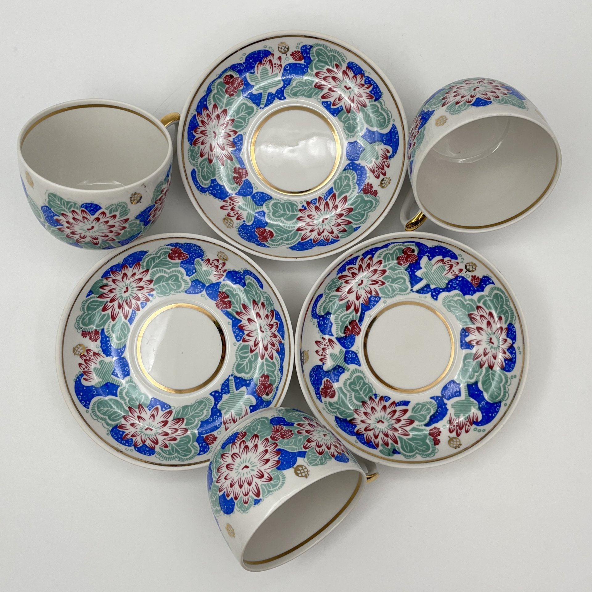 Набор чайных пар "Георгины" на 3 персоны