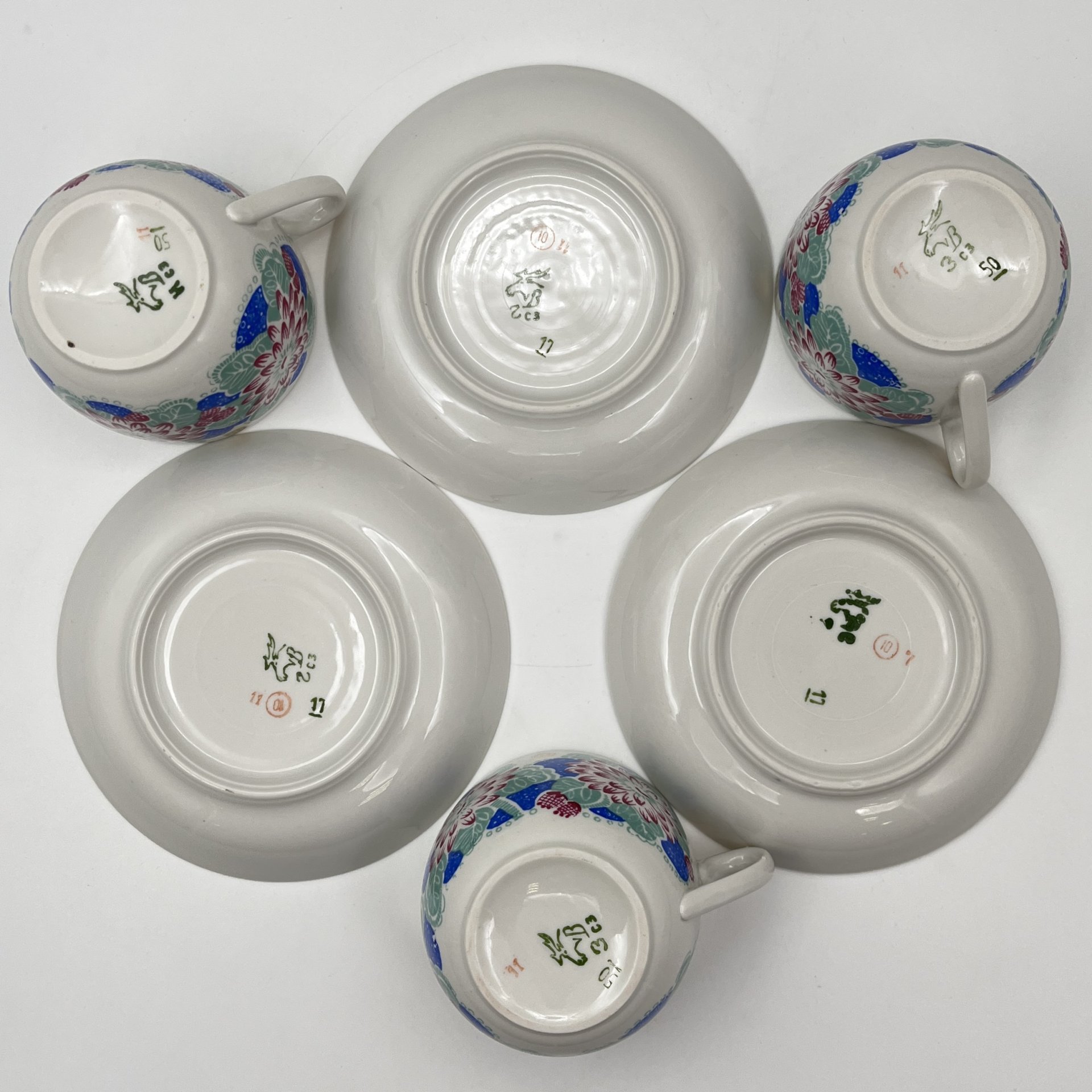 Набор чайных пар "Георгины" на 3 персоны