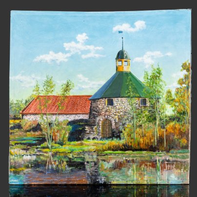 Картина "Крепость Корела", художник Дурыманов П.И., холст, масло, деревянный подрамник, СССР, 1983 г.