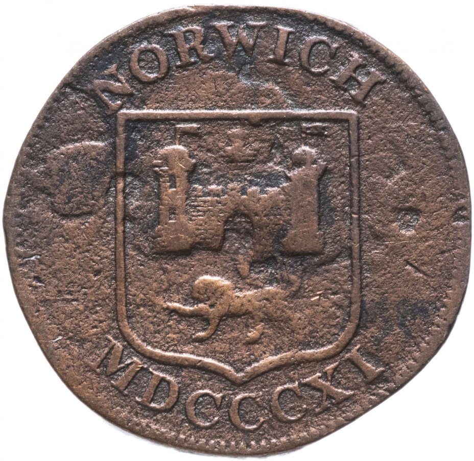 Великобритания 1/2 пенни (Half Penny) 1811 Норвич - Ньютон (Norwich - Newton)