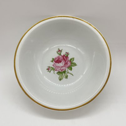 Салатник (блюдо для сервировки стола), украшенный изображением розы, фарфор, деколь, золочение, Kahla, Германия, 1970-1990 гг., Kahla