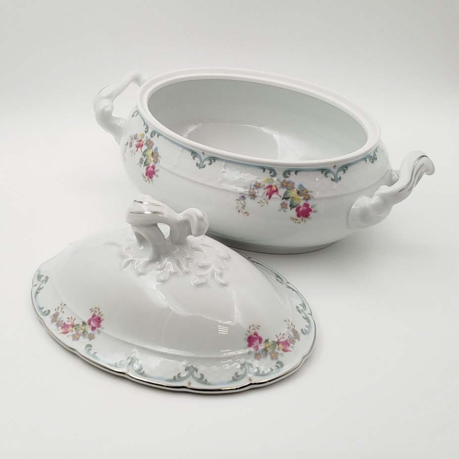 Супница/терина с цветочным декором, фарфор, деколь, Thun (Тун), Чехия, 2000-2020 гг.